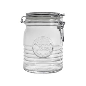 bormioli rocco officina 1825 glass storage jar with airtight clip lid - 750ml