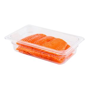 Restaurantware Met Lux 2.5 Inch Deep Food Pans 1 1/4 Size Commercial Food Storage Container - Freezable Avoids Breaking Clear Plastic Cold Pans Dishwashable For Kitchens Restaurants Or Cafeterias