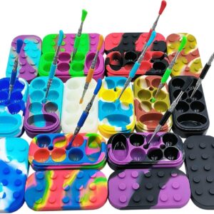 vitakiwi 34ml Silicone Wax Container Multi Compartment 6+1 Non-stick Oil Jar with Carving Tools Multi-use (10)