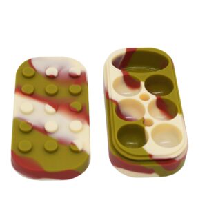 vitakiwi 34ml Silicone Wax Container Multi Compartment 6+1 Non-stick Oil Jar with Carving Tools Multi-use (10)