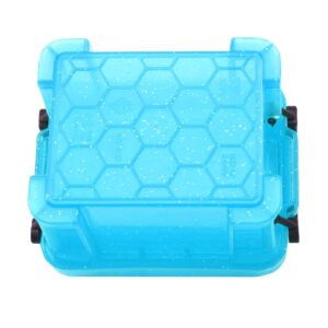 Sevenfly Family Plastic Storage Bin with Lid Medicine Box Lockable Container ​for Toy Desktop Jewelry Accessory Drawer Or Kitchen,blue