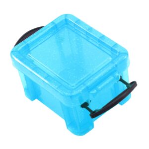 Sevenfly Family Plastic Storage Bin with Lid Medicine Box Lockable Container ​for Toy Desktop Jewelry Accessory Drawer Or Kitchen,blue