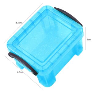 Sevenfly Family Plastic Storage Bin with Lid Medicine Box Lockable Container ​for Toy Desktop Jewelry Accessory Drawer Or Kitchen,blue