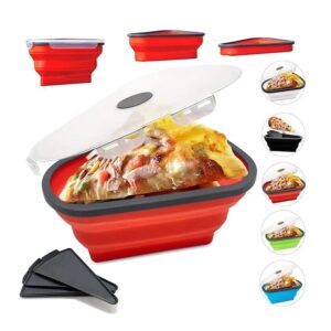 wavebox silicone expandable foldable reusable leftover pizza slice storage container