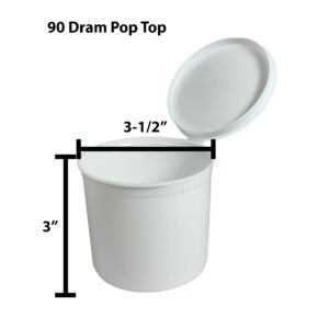 90 DRAM Black POP TOP 75 Medicine and Herb Containers RECYCLEABLE $.93 Each