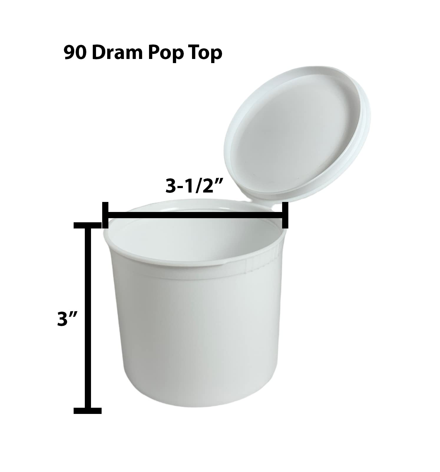 90 DRAM Black POP TOP 75 Medicine and Herb Containers RECYCLEABLE $.93 Each