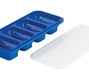 HIC Kitchen Prep-N-Freeze Portion Tray with Lid, Collapsible LFGB Silicone, 6-Ounce Sections