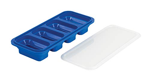 HIC Kitchen Prep-N-Freeze Portion Tray with Lid, Collapsible LFGB Silicone, 6-Ounce Sections