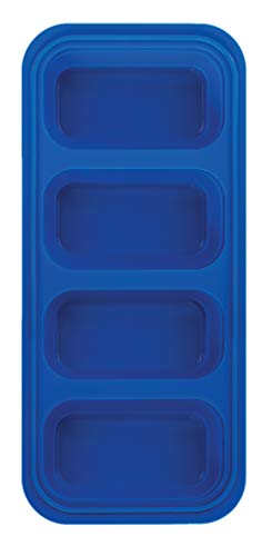 HIC Kitchen Prep-N-Freeze Portion Tray with Lid, Collapsible LFGB Silicone, 6-Ounce Sections