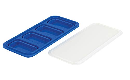 HIC Kitchen Prep-N-Freeze Portion Tray with Lid, Collapsible LFGB Silicone, 6-Ounce Sections