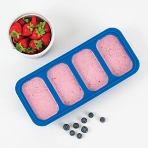 HIC Kitchen Prep-N-Freeze Portion Tray with Lid, Collapsible LFGB Silicone, 6-Ounce Sections