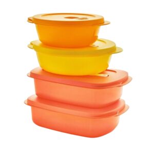 new tupperware tupperware crystalwave plus microwave reheatable 4 piece container set (cwps)