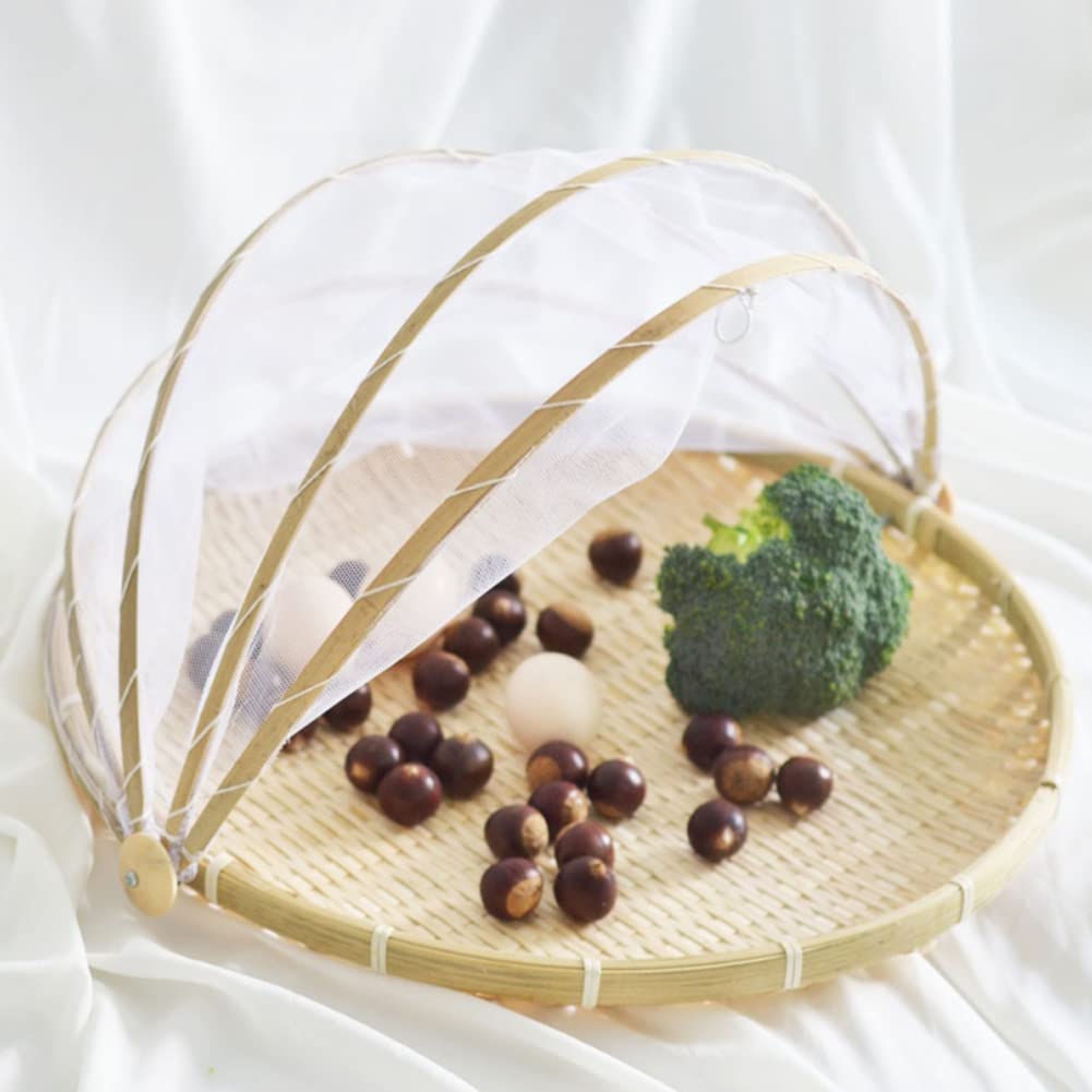 Jlong Food Serving Basket Tray Hand-Woven Round Fruit Vegetable Bread Storage Container With Cover