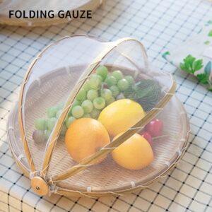 Jlong Food Serving Basket Tray Hand-Woven Round Fruit Vegetable Bread Storage Container With Cover