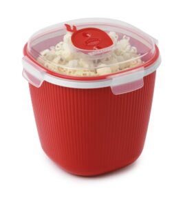 snips, 6-cup microwave popcorn popper, red
