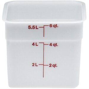 cambro 78486 6 qt. camsquarefood storage container, 8 3/8l x 8 3/8w x 7 1/4h, we