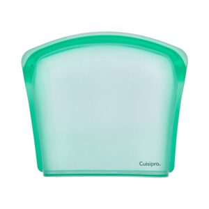 cuisipro silicone reusable leakproof bag, 67.5 ounce, green