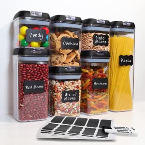 contenedores de almacenamiento para el hogar y la cocina accesorios de alimentos con tapas herméticas set de 7 piezas para almacenamiento y organización de la despensa (sets 7 piezas)