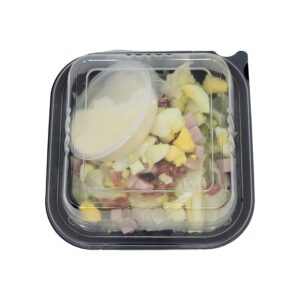 [80 sets] pp pebble box serving tray with lid, food container (6x6" 1 compartment)