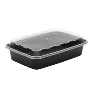 cube 16 oz black bottom rectangle container w/lid 150/case