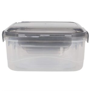 Home Basics Food Storage Containers, 3-SIZES, Grey/Clear