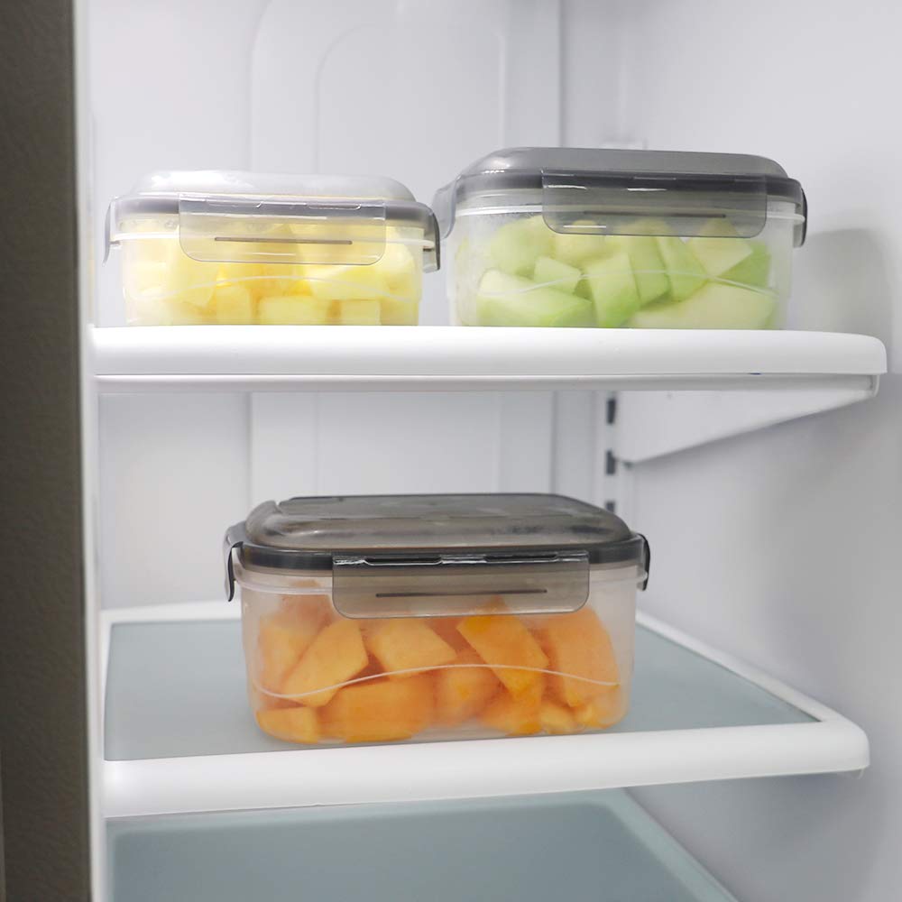 Home Basics Food Storage Containers, 3-SIZES, Grey/Clear