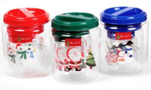 chef craft select holiday christmas jar, 3 piece set, design may vary