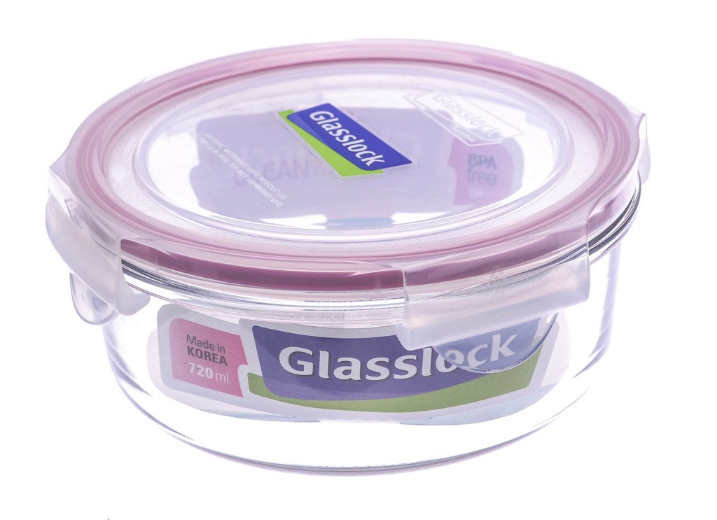 Glasslock RP524 Round Oven Safe Food Glass Containers, 720-ML (24½-Ounce or 3-Cups)