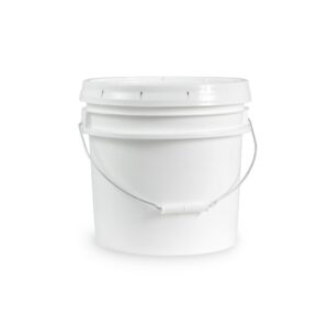 living whole foods, 3.5 gallon white bucket & lid - durable 90 mil all purpose pail - food grade - bpa free plastic (3.5 gal. w/lid - 1pk)