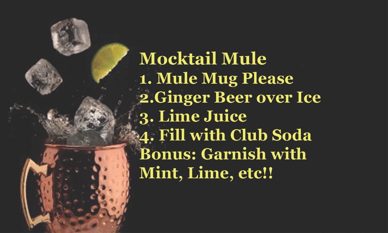 Easy Order Mocktail Cards, 20 Count Variety Pack - Hand to Bartender Or Server to Get Exactly What You Want - Mocktail Recipe Book for Dry January (Mocktail Variety Pack)