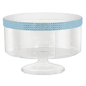 luxury small clear plastic trifle container with dazzling blue gems - 5.75" (1 piece ) - perfect for desserts & centerpieces