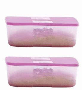 tupperware freezermate - 1.5 l plastic fridge container (pack of 2, pink)