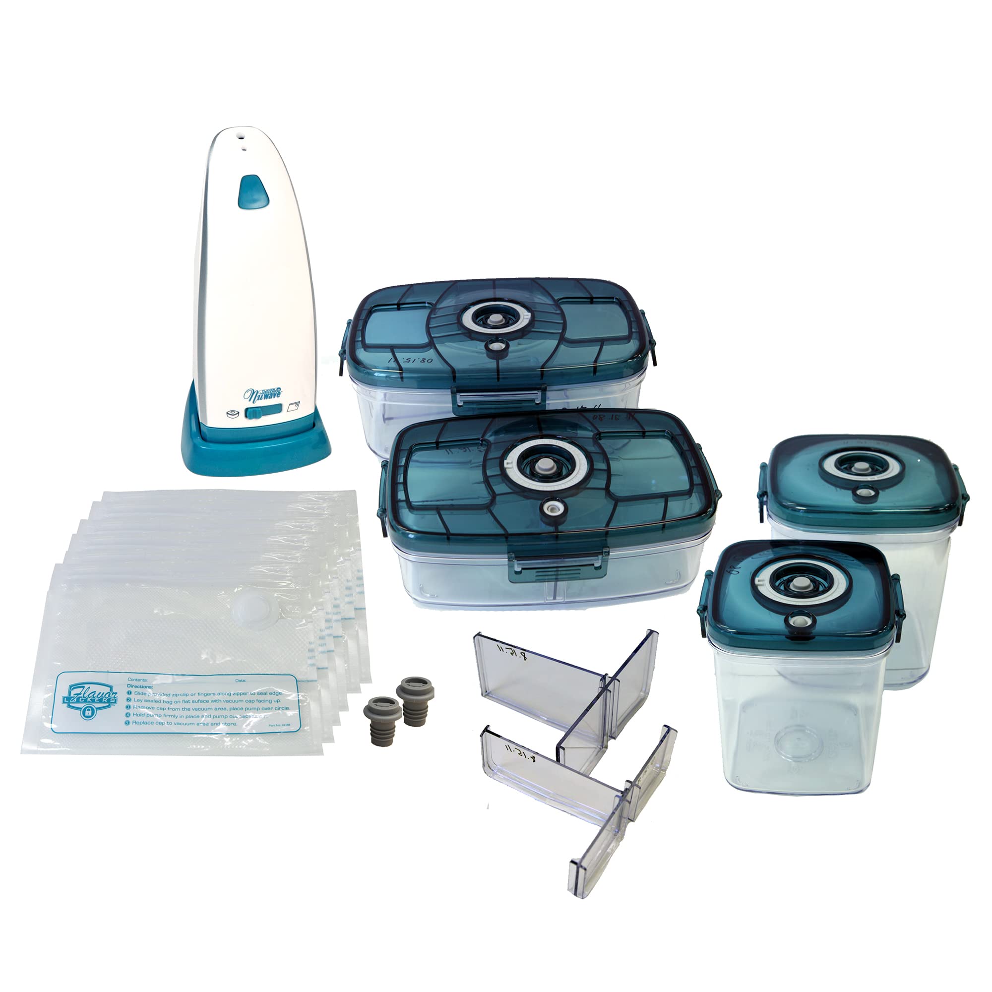 Nuwave Flavor-Lockers Vacuum System 26pc Set with Rechargeable Auto Pump