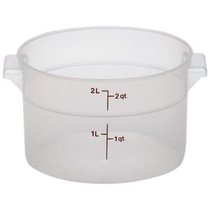 cambro 2 qt. round food storage containers, 12pk translucent rfs2pp-190