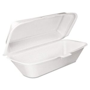 dart 99ht1r foam hoagie container with removable lid 9-4/5x5-3/10x3-3/10 white 125/bag