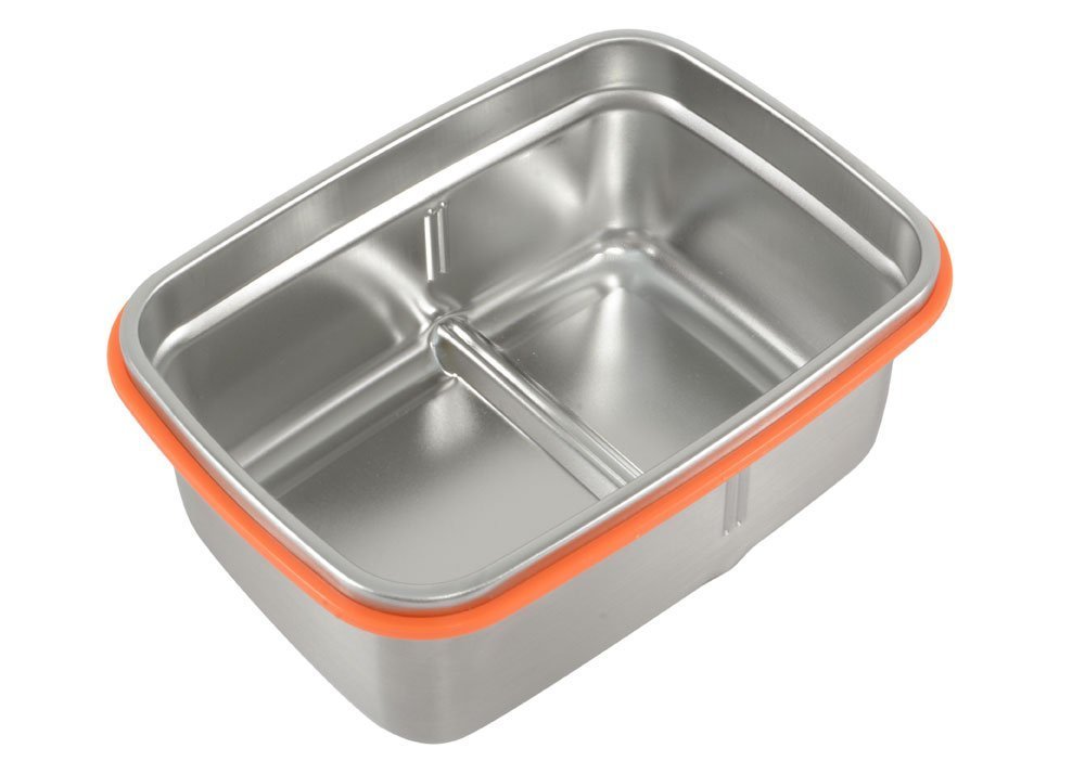 Mighty Hippo RECTANGLE Stainless Steel BENTO Food Container (Size: SMALL) - 2 Compartments (Removable Divider / Leak Proof / Dishwasher Safe / Reusable / Food Safe / Metal / BPA Free / Meal Prep)