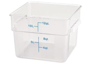 winco square storage container, 12-quart,clear
