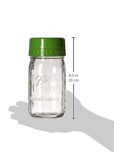 Ball R Pour & Measure Cap with Wide Mouth Jar-Quart, Green