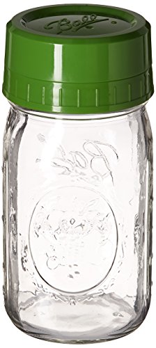 Ball R Pour & Measure Cap with Wide Mouth Jar-Quart, Green