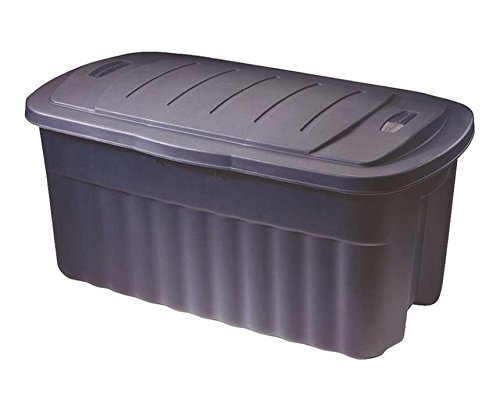 Rubbermaid Roughneck Tote Storage Container, 40-Gallon, Dark Indigo/Metallic