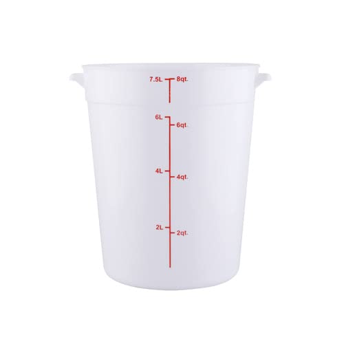 CenPro 29A-053 Round Food Storage Container - 8 Qt. Capacity - White - NSF