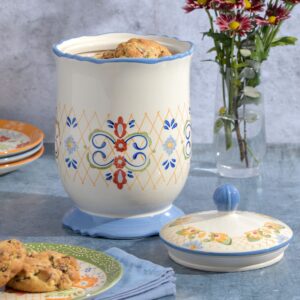 Laurie Gates by Gibson Hand Painted Tierra Mix and Match Dinnerware Set, Canister w/Lid (2.7qt), Assorted