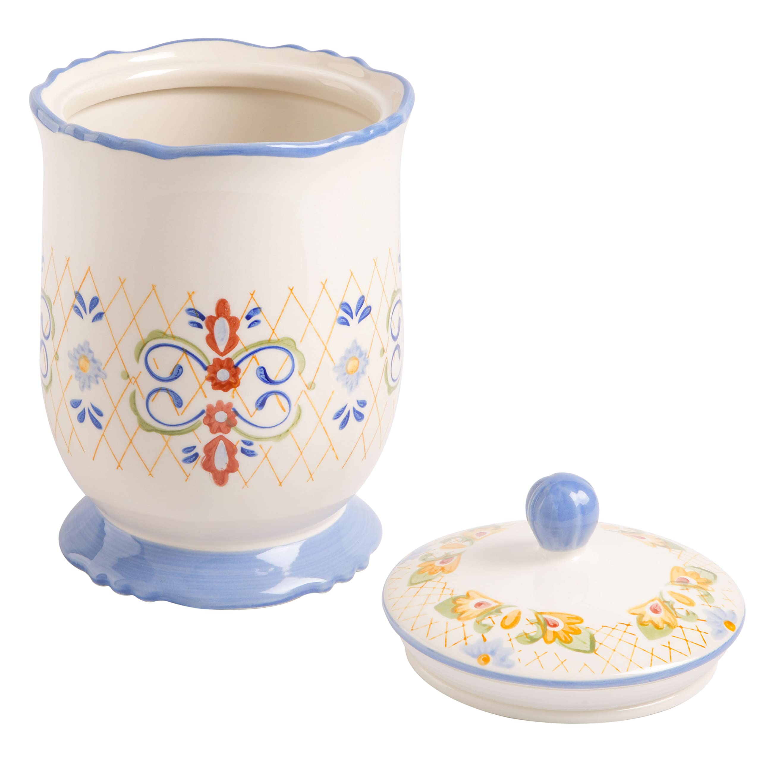 Laurie Gates by Gibson Hand Painted Tierra Mix and Match Dinnerware Set, Canister w/Lid (2.7qt), Assorted