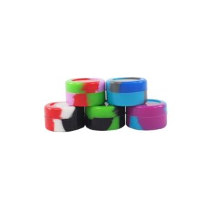 topjar 5pcs 5ml silicone container non stick food grade cylindrical multi use storage oil jar assorted color