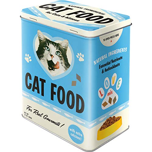 Nostalgic-Art 30143 Animal Club - Cat Food - Love Mix, Storage Tin L