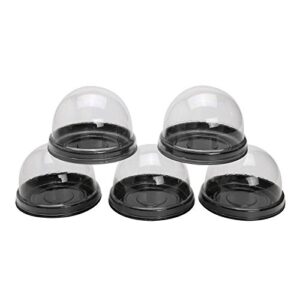 Katoot@ Gold Black Clear Plastic Mini Cupcake Boxes 50Pcs/Set Cake Packing Boxes Muffin Pod Dome Box Wedding Birthday Gifts Boxes (Black)