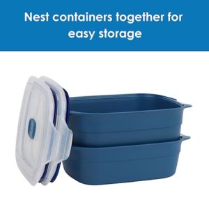 Décor Delish Oblong 1L |Food Storage Container |Leakproof| Ideal for Meal Prep| BPA Free|Dishwasher, Freezer & Microwave Safe, Blue