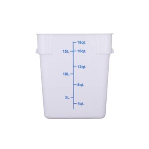 CenPro 29A-060 Square Food Storage Container - 18 Qt. Capacity - White - NSF