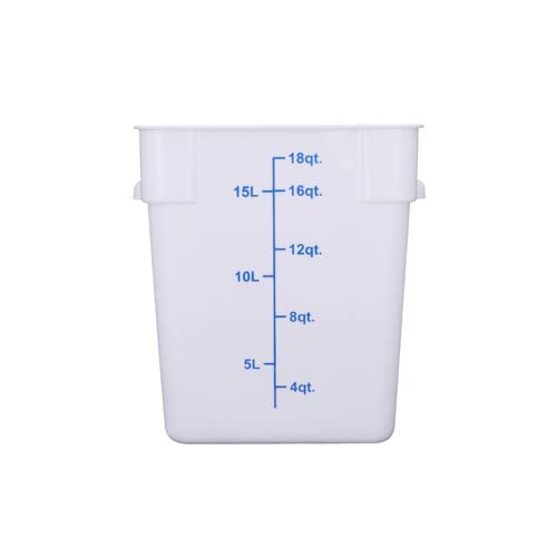 CenPro 29A-060 Square Food Storage Container - 18 Qt. Capacity - White - NSF