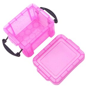 sevenfly family plastic storage bin with lid medicine box lockable container ​for toy desktop jewelry accessory drawer or kitchen,purple